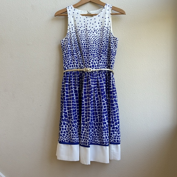 Eliza J Belted Print Fit & Flare Dress with pockets Size 6 - Picture 5 of 14
